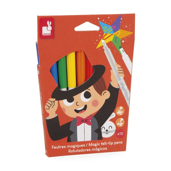 Janod: magiczne flamastry zmieniające kolor 10 kolorów 3+