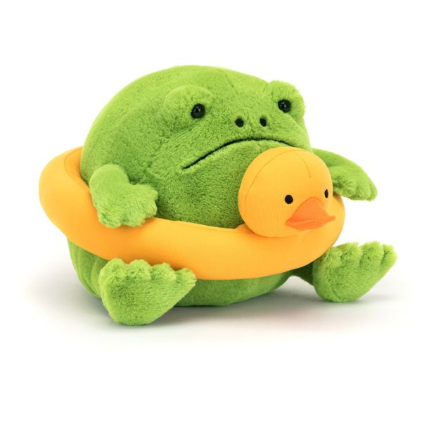 Jellycat: Deszczowa Żaba Ricky z Kaczuszką do Pływania 18 cm