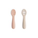 Mushie: Pierwsze Łyżeczki dla Niemowląt 2-pack - Blush/Shifting Sand