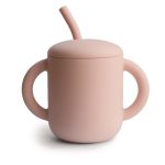 Mushie: Silikonowy Kubek ze Słomką - Blush