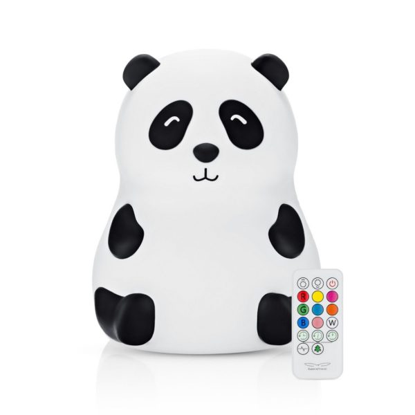 Rabbit & Friends: Panda Lampka Silikonowa z Pilotem Biała