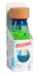 Petit Boum: Butelka sensoryczna dwufazowa MOVE SPIRALA niebieska - obrazek 4