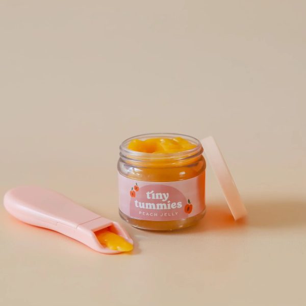 Tiny Harlow: magiczny słoiczek z łyżeczką do karmienia lalek Tiny Tummies Brzoskwinia