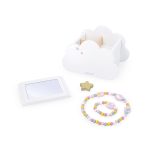 Janod: drewniana szkatułka na biżuterię z lusterkiem, naszyjnikiem i bransoletką Jednorożce 3+ - obrazek 2