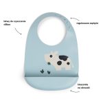 Done by Deer: Śliniak Silikonowy z Kieszonką Krówka Dotti Blue - obrazek 3