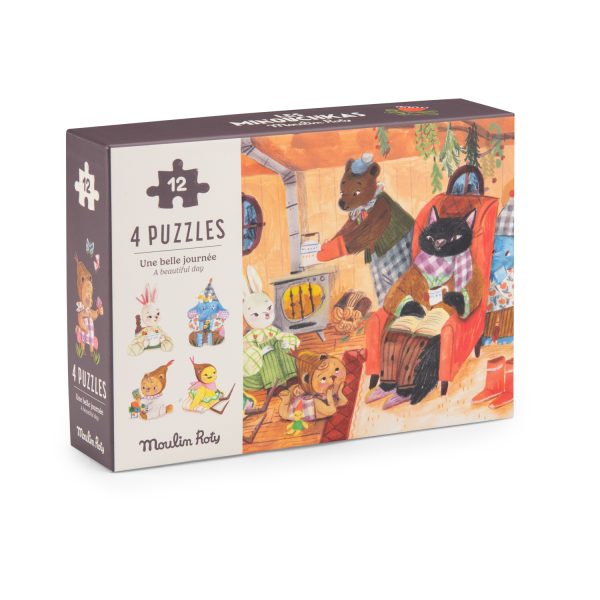 Moulin Roty: Puzzle 4 x 12 el. LES MINOUCHKAS