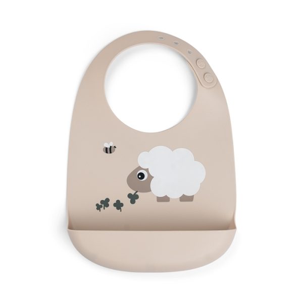 Done by Deer: Śliniak Silikonowy z Kieszonką Owieczka Sheepy Sand