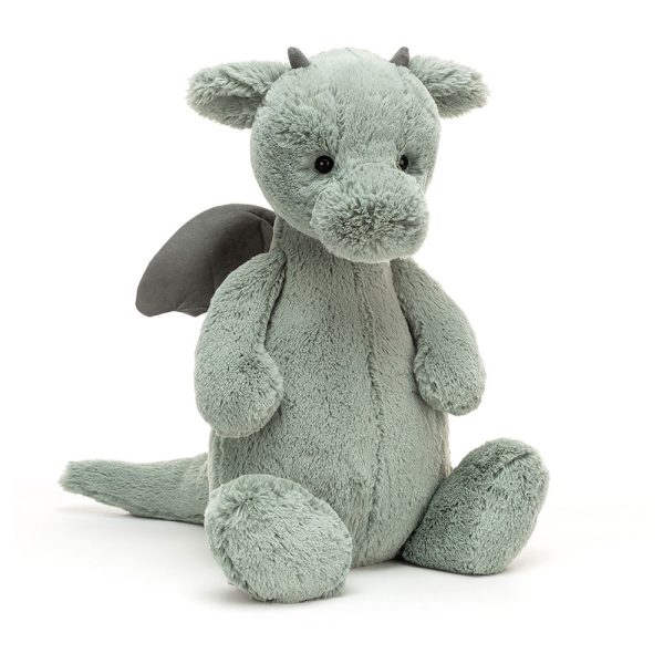 JellyCat: Smok Miętowo-Szary 50 cm