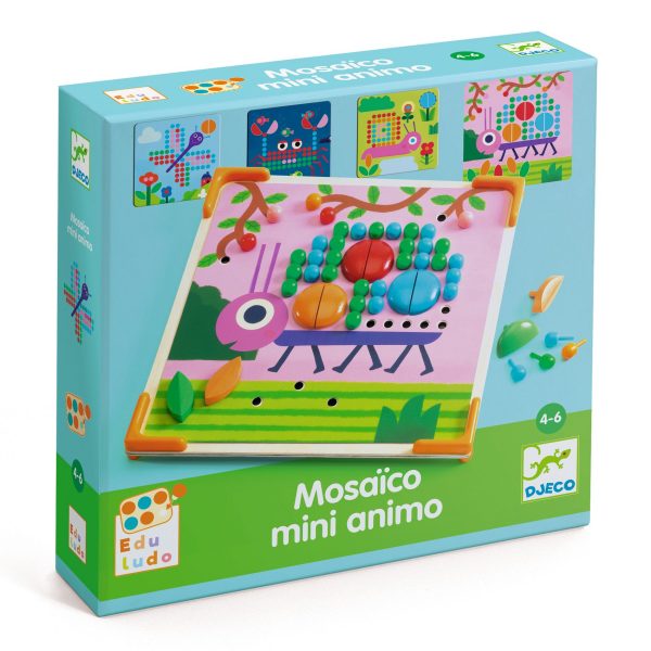 Djeco: Mozaika MINI ANIMO - kolorowe obrazki 4+