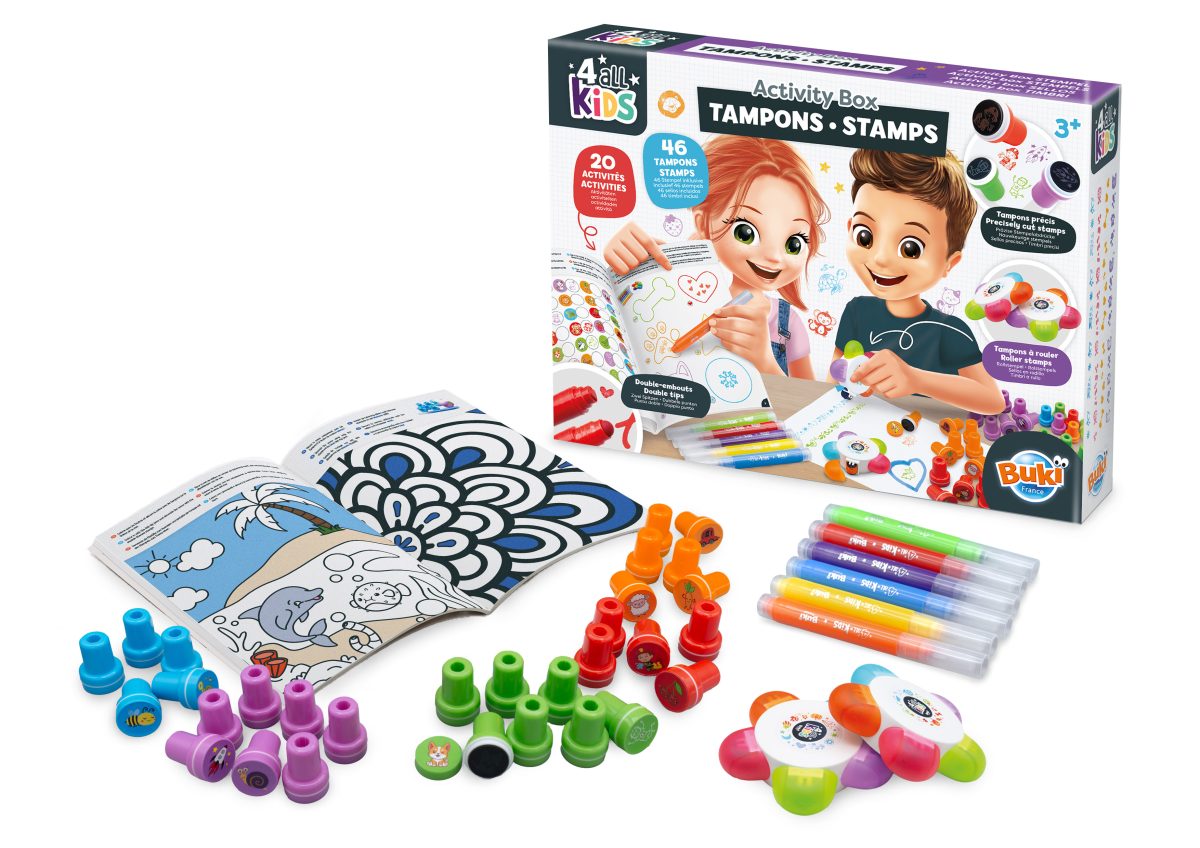 FK012_BOX_contenu-1 Buki: Zestaw art. 45 PIECZĄTEK z książeczką aktywności - obrazek 2