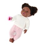 LullaBaby: Lalka NIEMOWLĘ CIEMNOSKÓRA BRUNETKA z WŁOSAMI, ze smoczkiem - obrazek 8