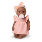 LullaBaby: Lalka NIEMOWLĘ ze smoczkiem, w sukience i opasce - obrazek 6