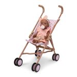 LullaBaby: Lalka NIEMOWLĘ ze smoczkiem, w sukience i opasce - obrazek 5