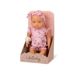 LullaBaby: Lalka NIEMOWLĘ ze smoczkiem, w ubranku w kwiatuszki i opasce - obrazek 9