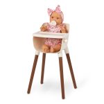 LullaBaby: Lalka NIEMOWLĘ ze smoczkiem, w ubranku w kwiatuszki i opasce - obrazek 6
