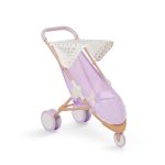 LullaBaby: zestaw dla lalki NIEMOWLAKA – krzesełko do karmienia, kojec i spacerówka LILA - obrazek 2
