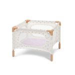 LullaBaby: zestaw dla lalki NIEMOWLAKA – krzesełko do karmienia, kojec i spacerówka LILA - obrazek 3