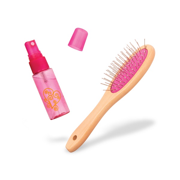 Our Generation: Drewniana szczotka i butelka z rozpylaczem – OG DOLL HAIR CARE