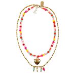 Souza! podwójny naszyjnik łańcuszek i grube koraliki z zawieszką Syta