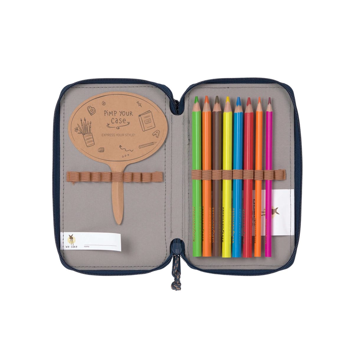 Lassig: Piórnik szkolny potrójny z wyposażeniem Unique Navy - obrazek 3