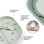 Done by Deer: Zestaw Obiadowy z Przyssawką Foodie Tiny Farm Green - obrazek 2