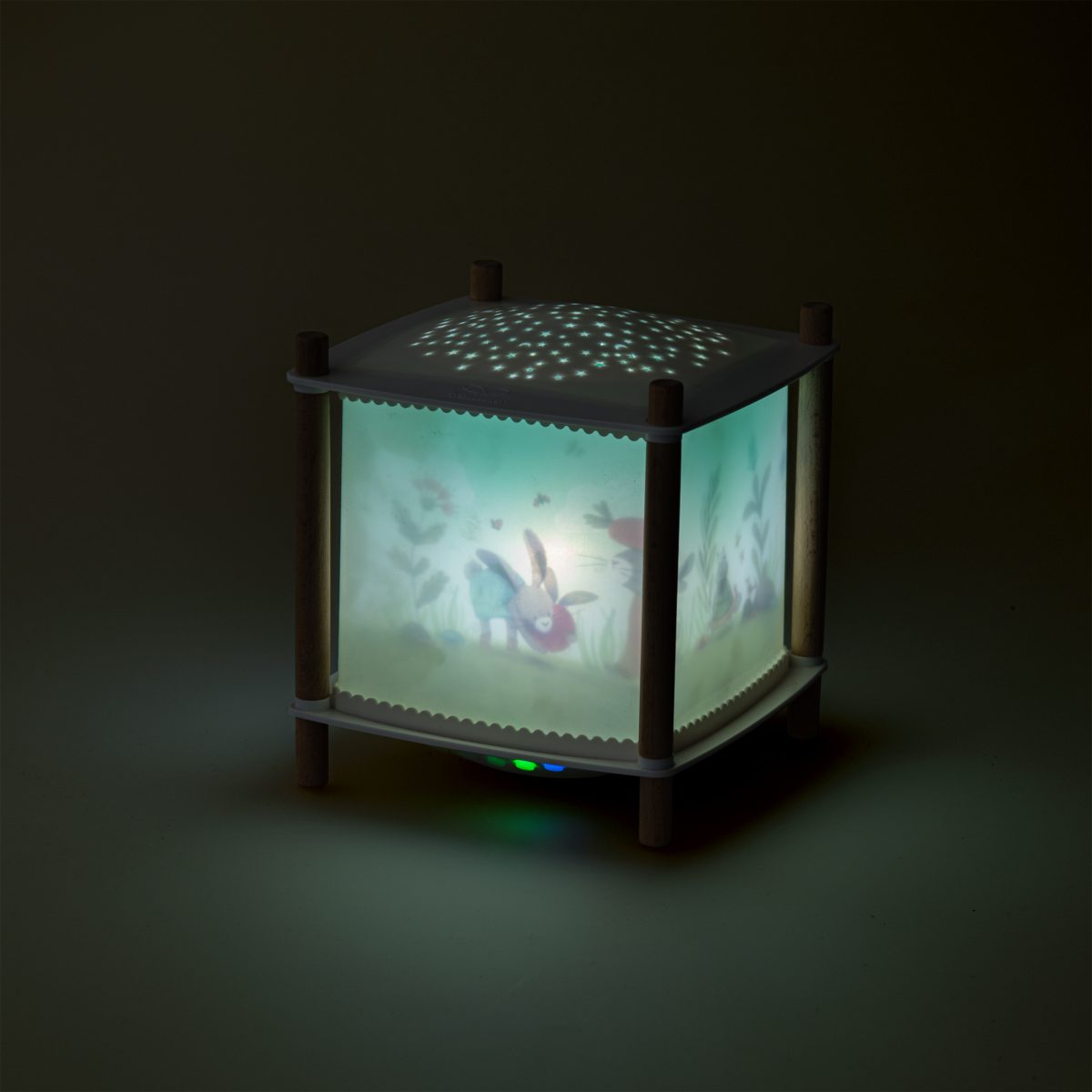 Moulin Roty: Magiczna lampka projektor pozytywka - TRZY MAŁE KRÓLIKI - obrazek 2