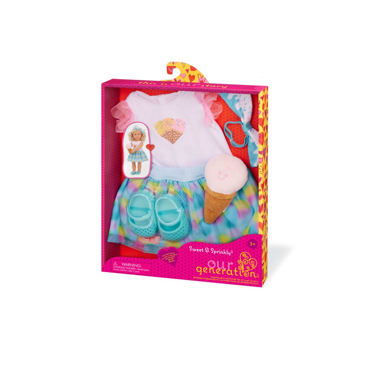 BD30553_PKG Our Generation: zestaw ubranek dla lalek – Sweet & Sprinkly - obrazek 5