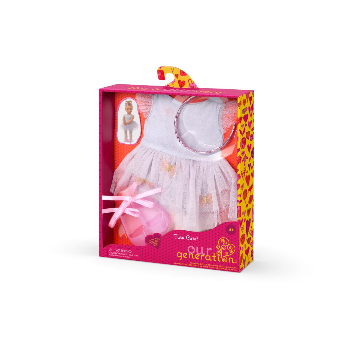 BD30562Z_PKG Our Generation: zestaw ubranek dla lalek – Tutu Cute – strój baletnicy na występ - obrazek 3