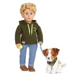 Our Generation: lalka CHŁOPIEC ELLIOT 46cm – ze szczeniakiem owczarka australijskiego (Aussie)