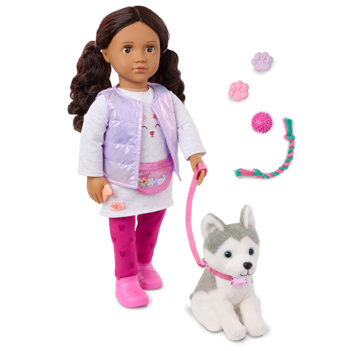 BD31707_PR Our Generation: lalka ESTELLA 46cm – ze szczeniakiem rasy Husky - obrazek 3