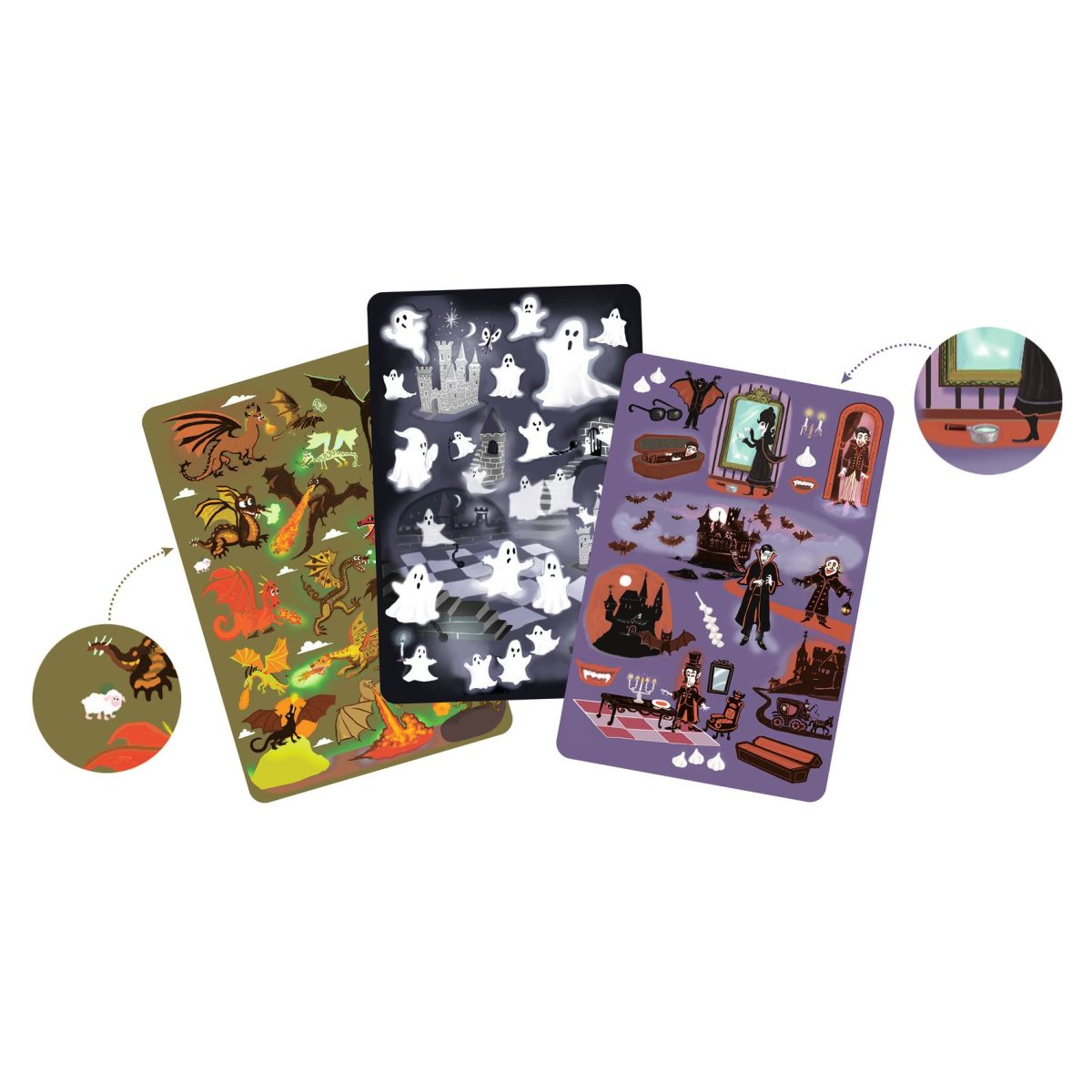 DJ05070-C-RVB Djeco: Gra karciana MYSTER SPOOK 5+ - obrazek 2