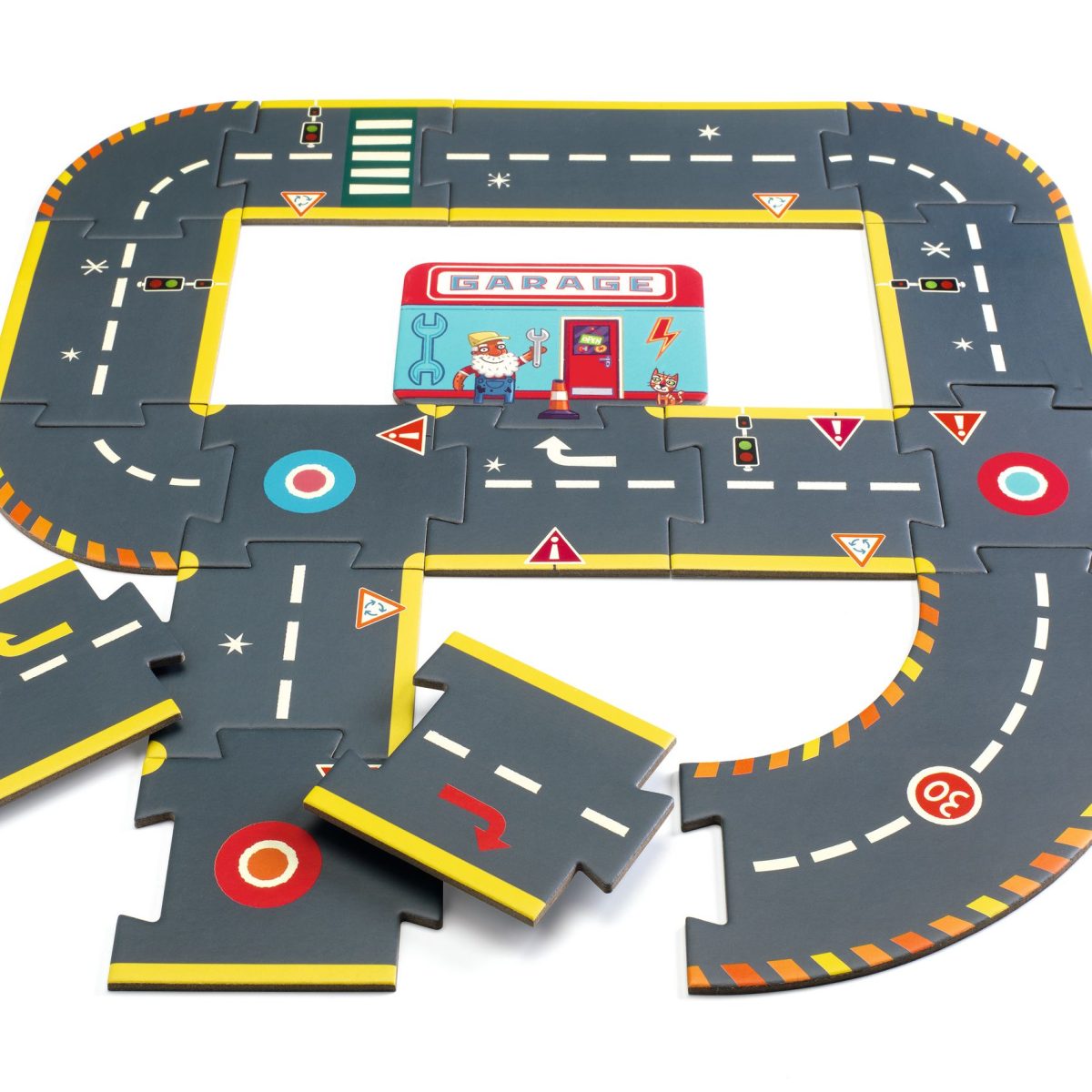 DJ05498-C-RVB Djeco: Puzzle kartonowe ULICE CRAZY MOTORS - obrazek 5
