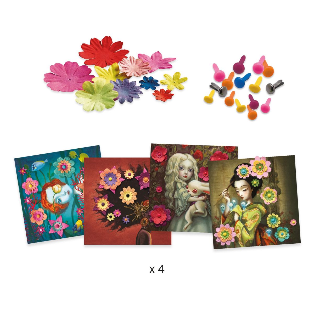 DJ09455-C2-RVB Djeco: Zestaw artystyczny 3D - ROCK'N ROSEN 6+ - obrazek 2
