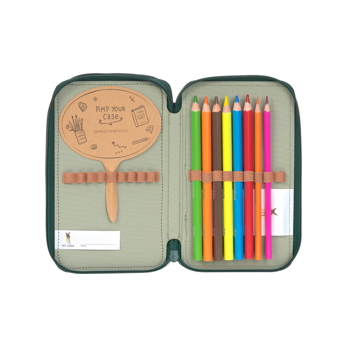 Lassig: Piórnik szkolny potrójny z wyposażeniem Unique dark green - obrazek 5