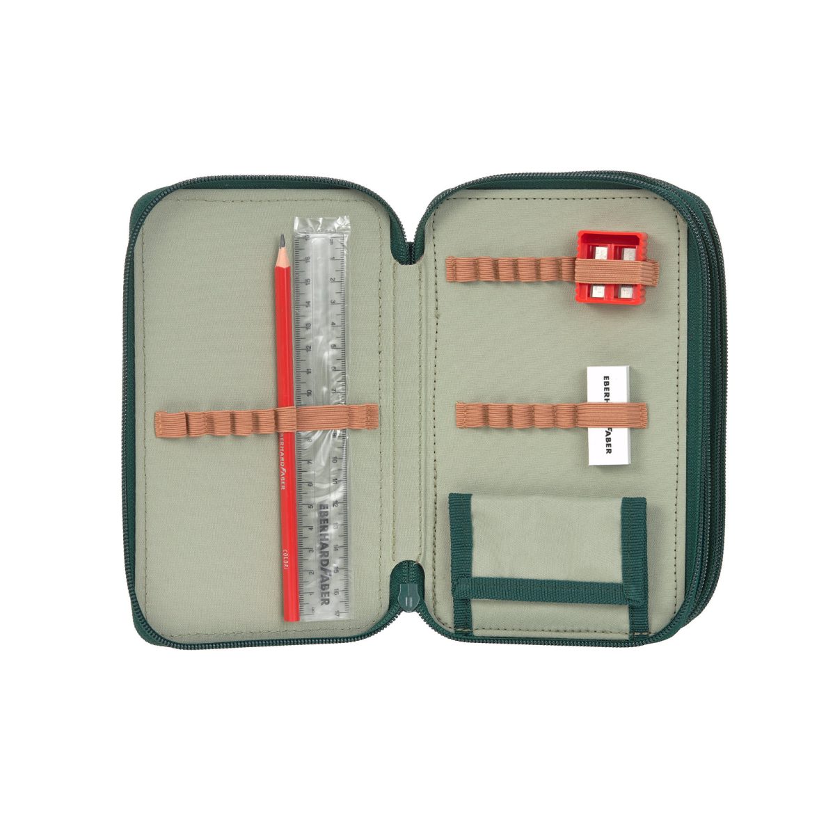 Lassig: Piórnik szkolny potrójny z wyposażeniem Unique dark green - obrazek 7