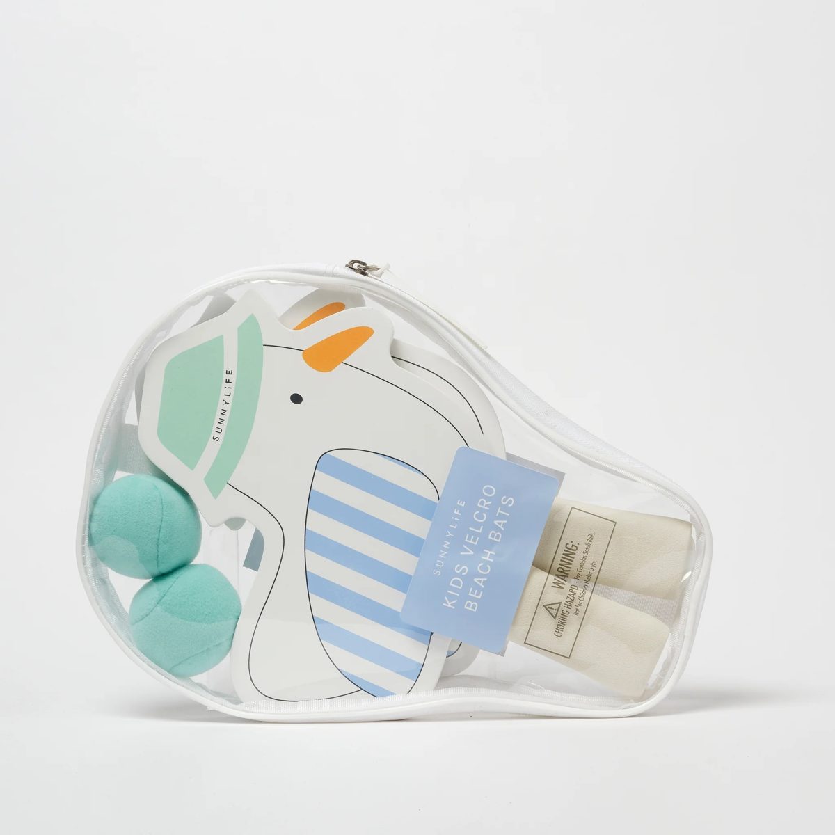 Sunnylife: dziecięce rakietki plażowe na rzep Blue Stripe - obrazek 4
