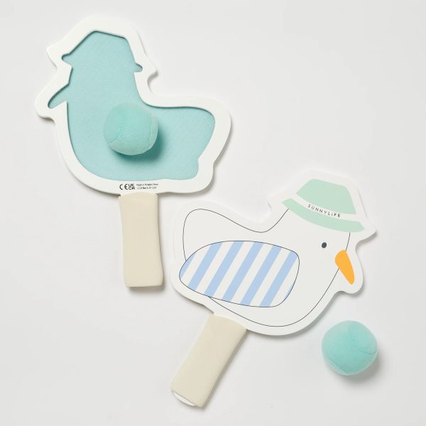 Sunnylife: dziecięce rakietki plażowe na rzep Blue Stripe