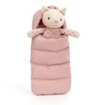 JellyCat: Kotek w Piżamce i Śpiworku 23 cm - obrazek 2