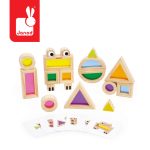 Janod: klocki drewniane przeźroczyste kolorowe sensoryczne 12 m+ - obrazek 5