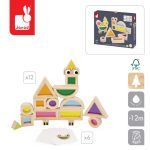 Janod: klocki drewniane przeźroczyste kolorowe sensoryczne 12 m+ - obrazek 4