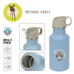 Lassig: bidon ze stali nierdzewnej z ustnikiem 500 ml Pattern Party Blue/Green - obrazek 6