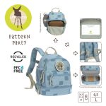 Lassig: plecak przedszkolny mini Pattern Party Blue - obrazek 7