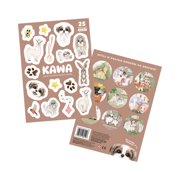 KAWA SHIH TZU - ZESTAW 25 NAKLEJEK "KRAINA"
