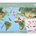 Moulin Roty: Kalkomania z plakatem ZWIERZĘTA ŚWIATA 6+