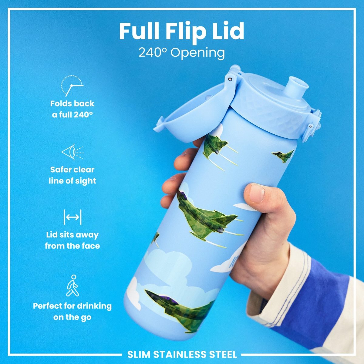 ION8: Butelka stalowa BIDON 600ml Fighter Jets - obrazek 2