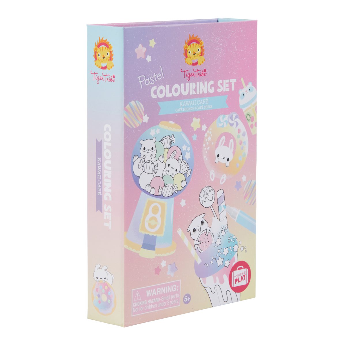 Tiger Tribe: zestaw kolorowanek pastelowych Kawaii Café - obrazek 1