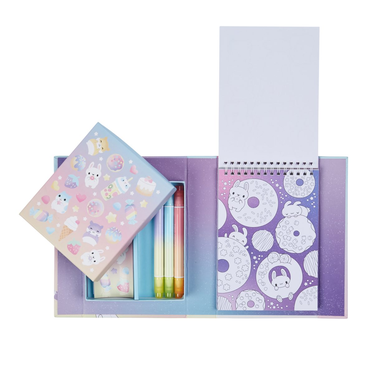 Tiger Tribe: zestaw kolorowanek pastelowych Kawaii Café - obrazek 4