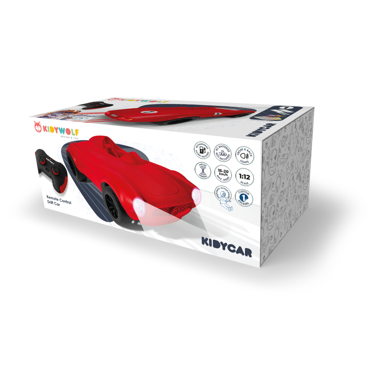 Kidywolf: Kidycar auto zdalnie sterowane czerwony - obrazek 5