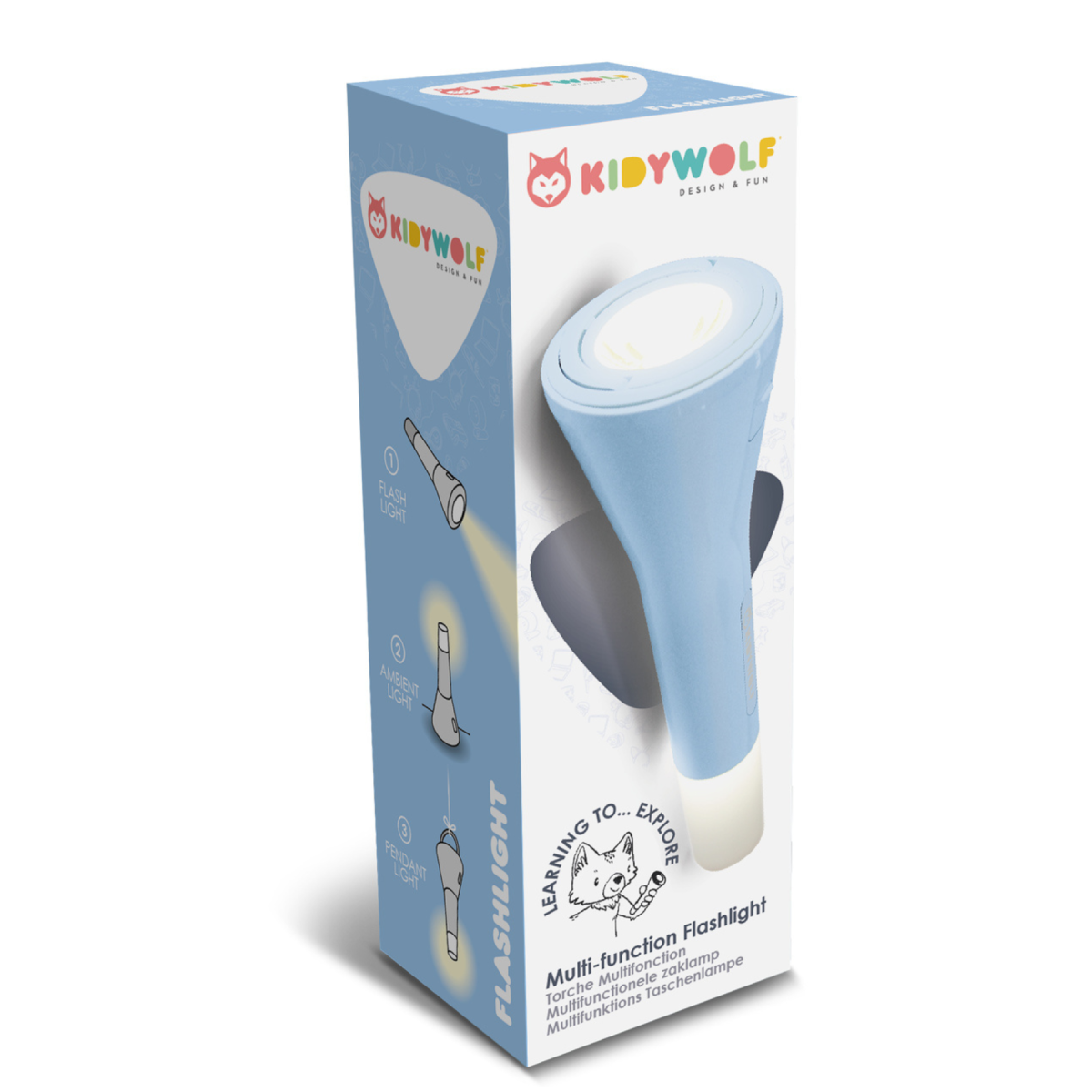Kidywolf: Kidyflashlight latarka wielofunkcyjna dla dzieci niebieska - obrazek 2