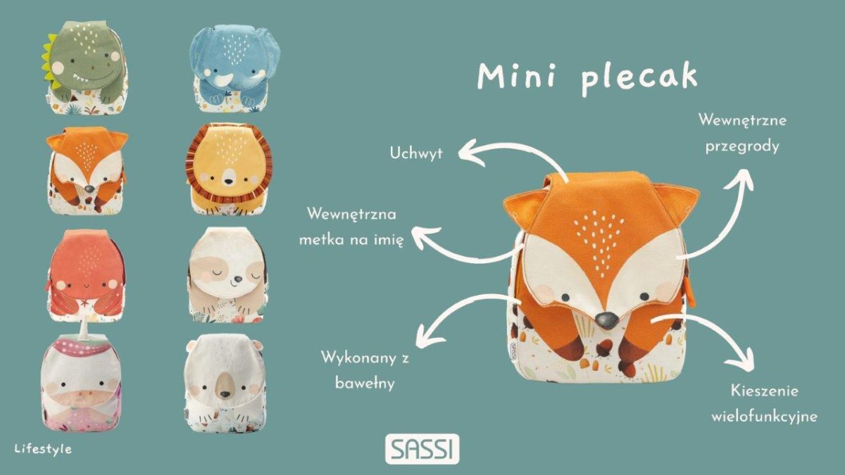bp1242bp1242,11 SASSI: Plecak mini Leniwiec Gnawy - obrazek 5